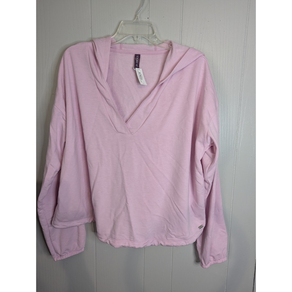 Adore‎ me pink hoodie crop Top shirt womens 1X pink long sleeve exercise workout